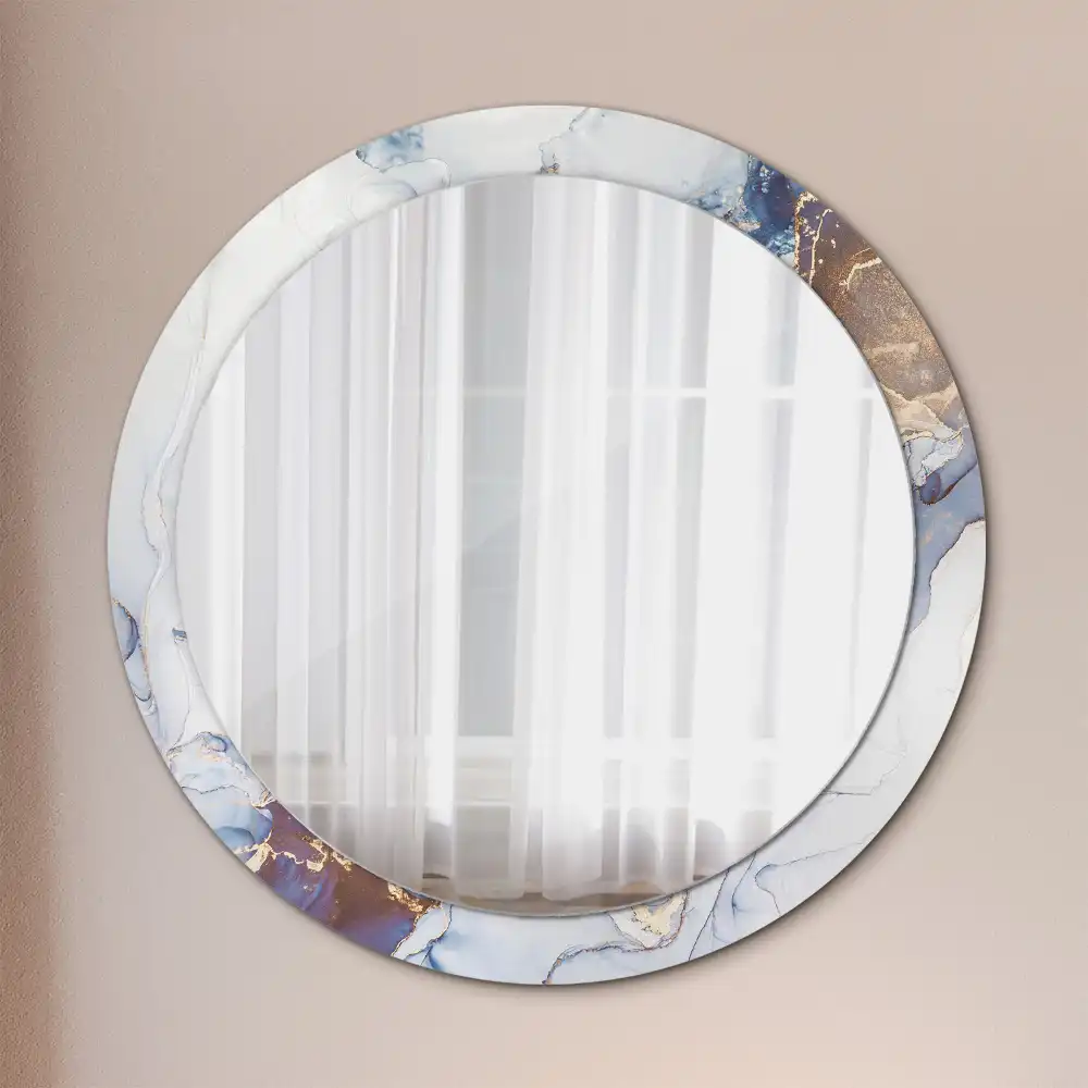 Miroir rond avec décoration art abstrait