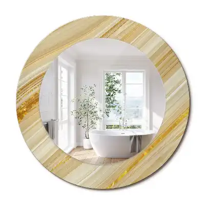 Miroir rond avec décoration motif abstrait