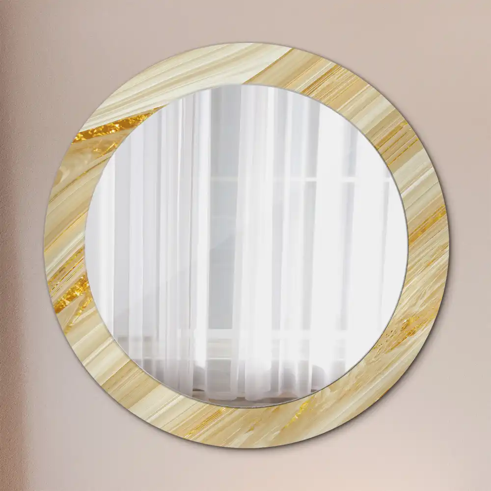 Miroir rond avec décoration motif abstrait