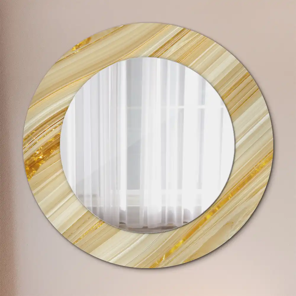 Miroir rond avec décoration motif abstrait
