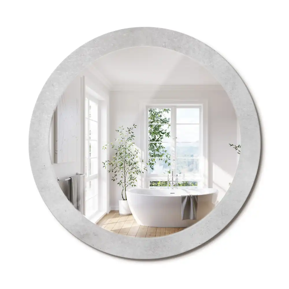 Miroir rond imprimé texture de béton
