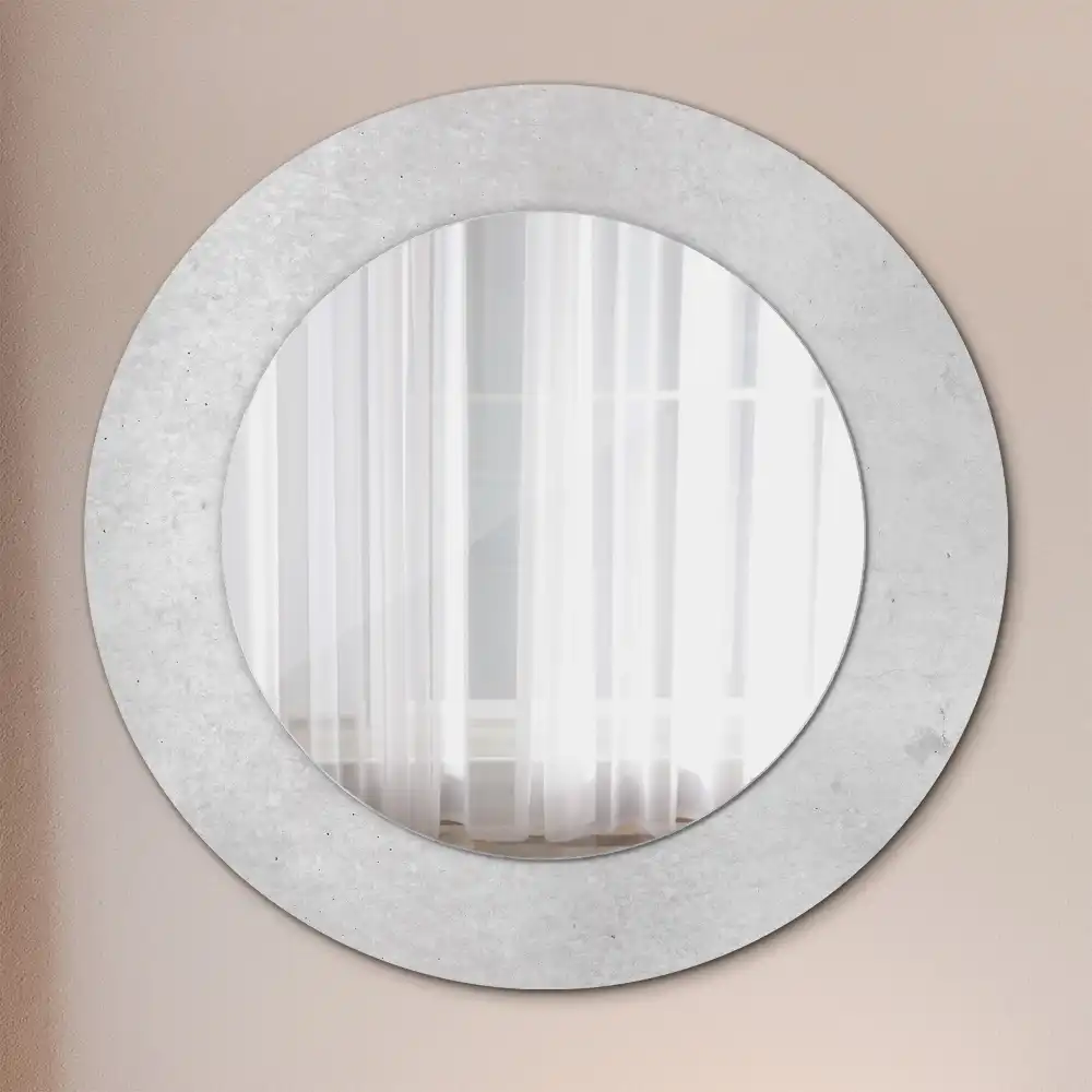 Miroir rond imprimé texture de béton