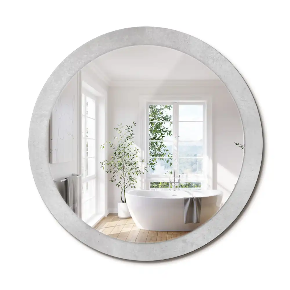 Miroir rond imprimé texture de béton