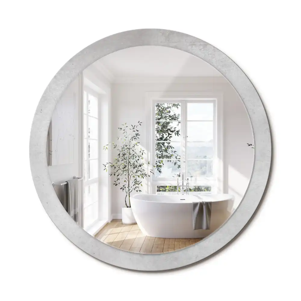 Miroir rond imprimé texture de béton