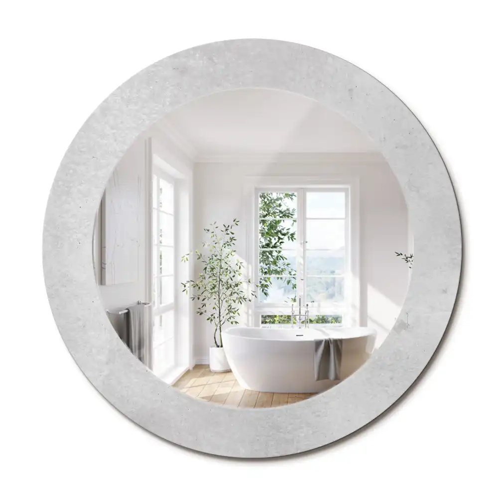 Miroir rond imprimé texture de béton