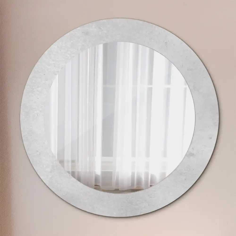 Miroir rond imprimé texture de béton