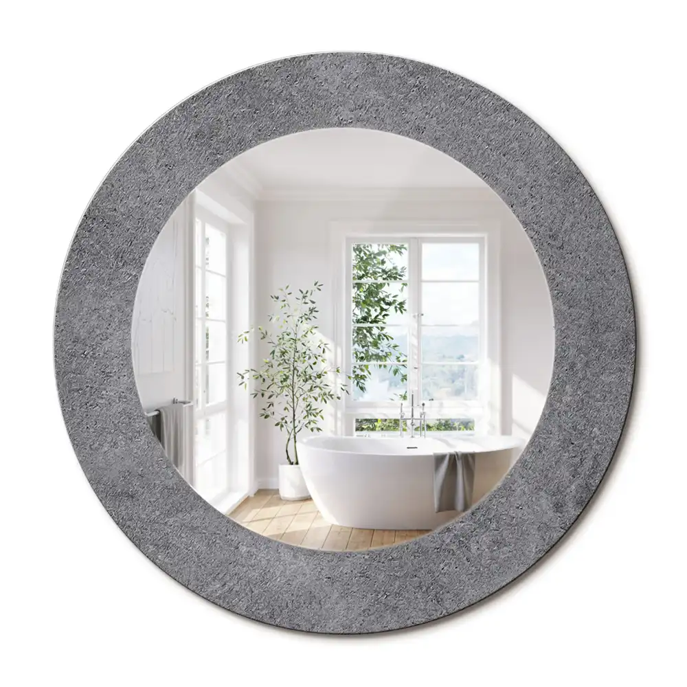 Miroir rond imprimé texture de béton