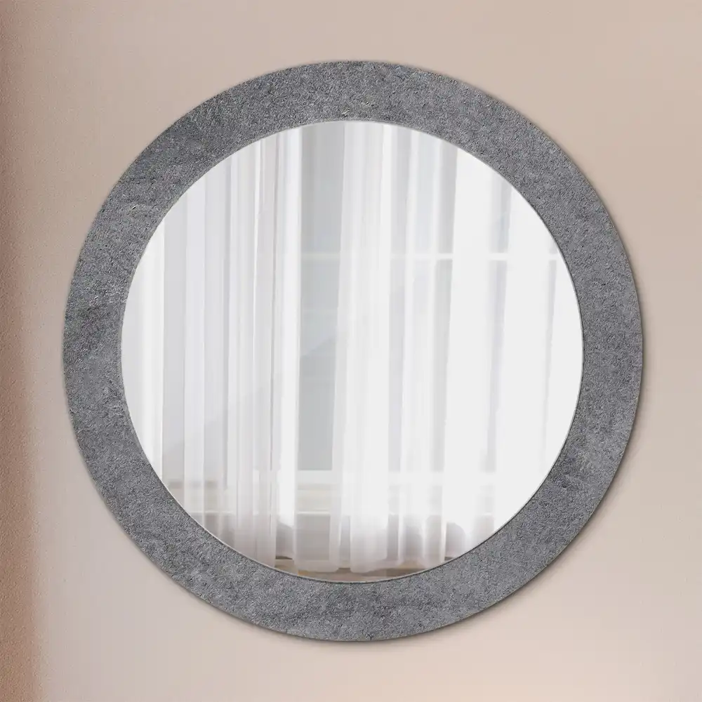 Miroir rond imprimé texture de béton
