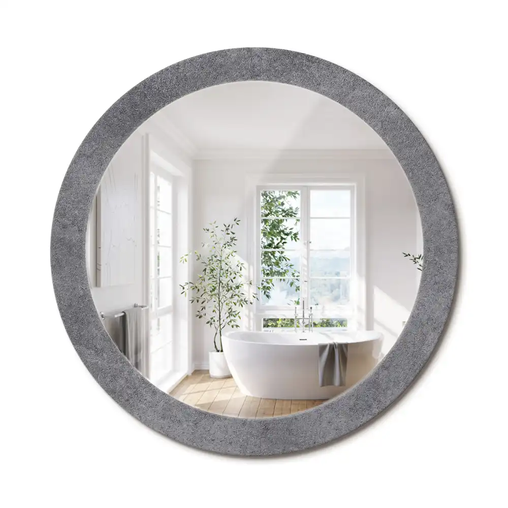 Miroir rond imprimé texture de béton