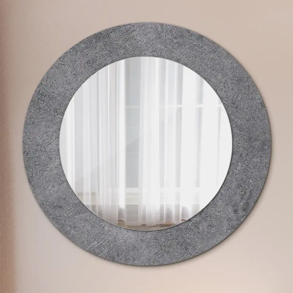 Miroir rond imprimé texture de béton