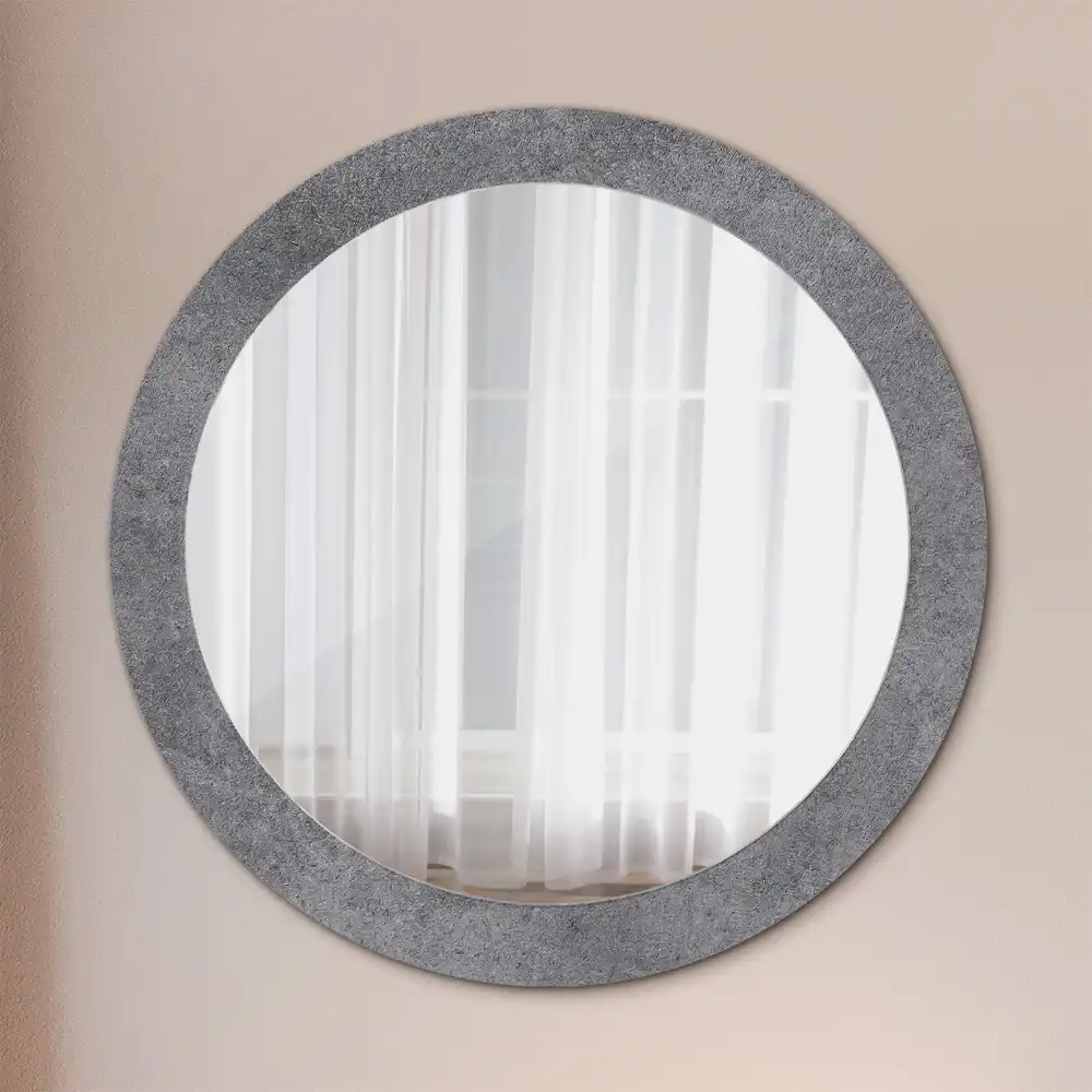Miroir rond imprimé texture de béton