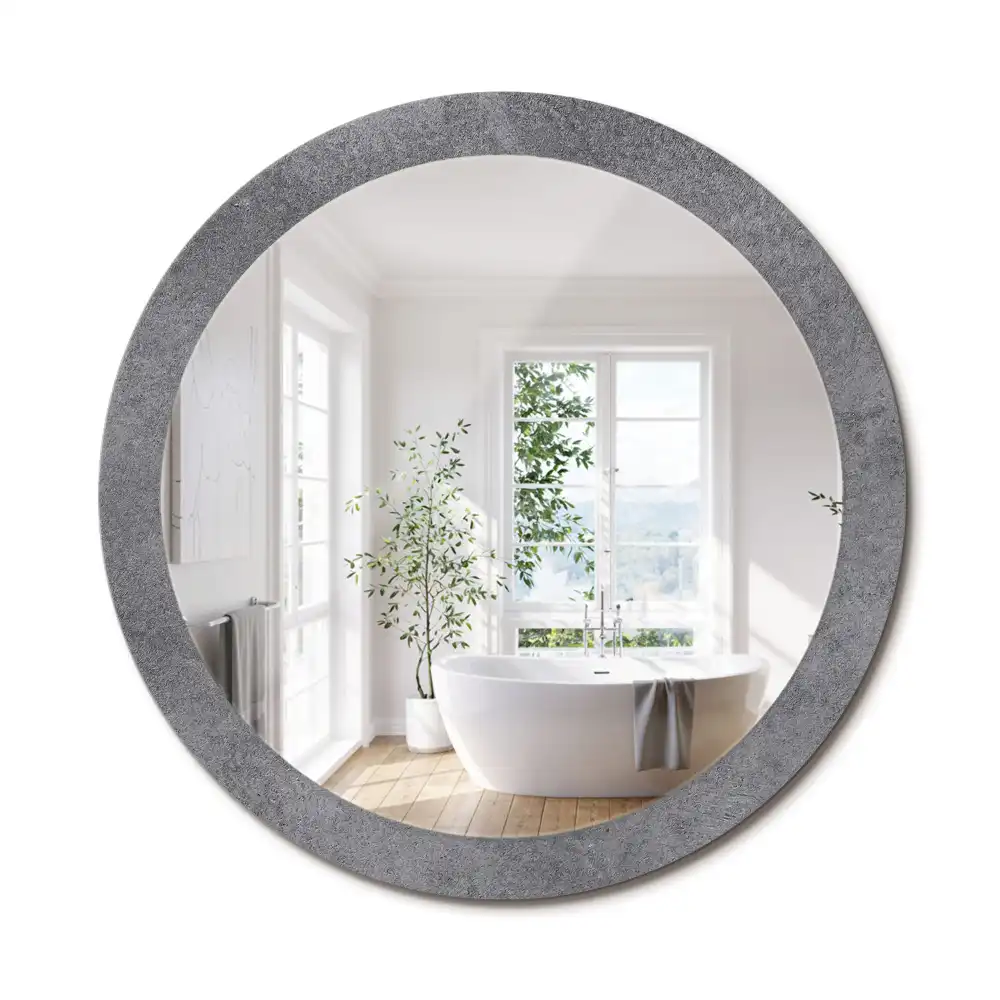 Miroir rond imprimé texture de béton
