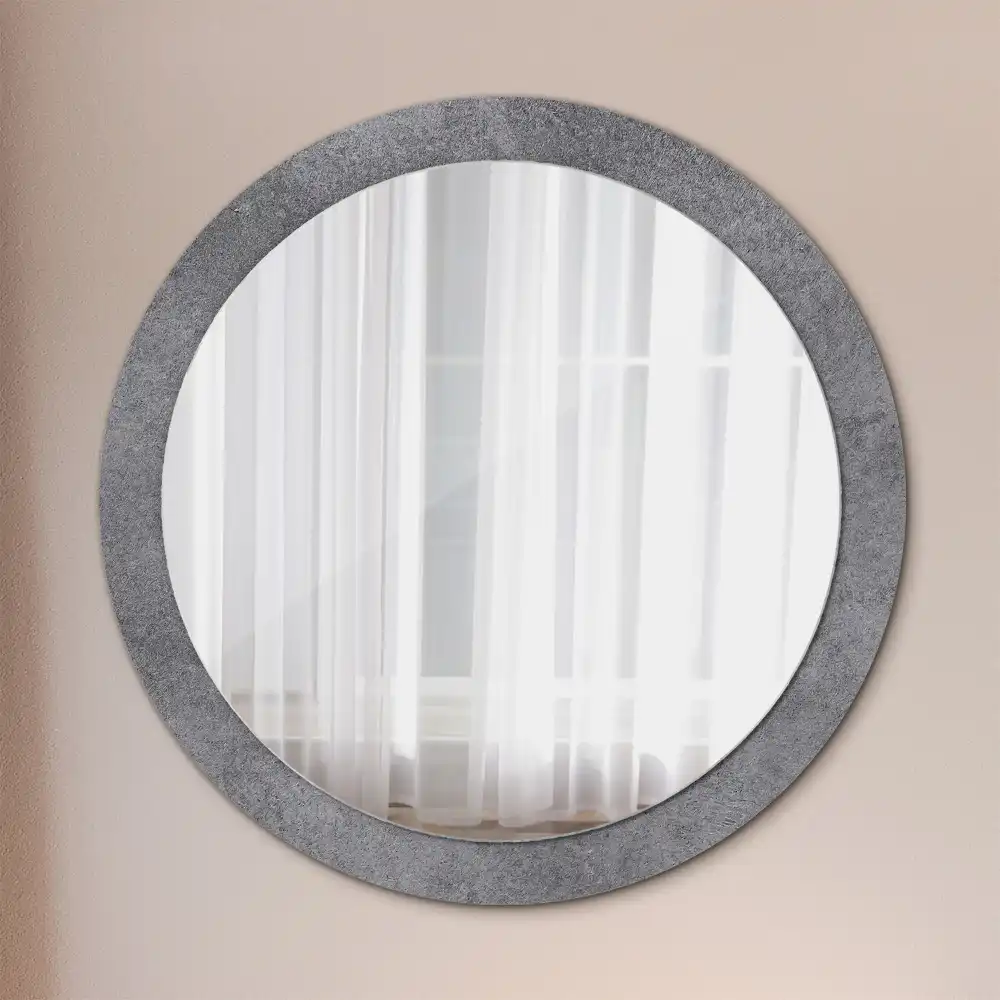 Miroir rond imprimé texture de béton