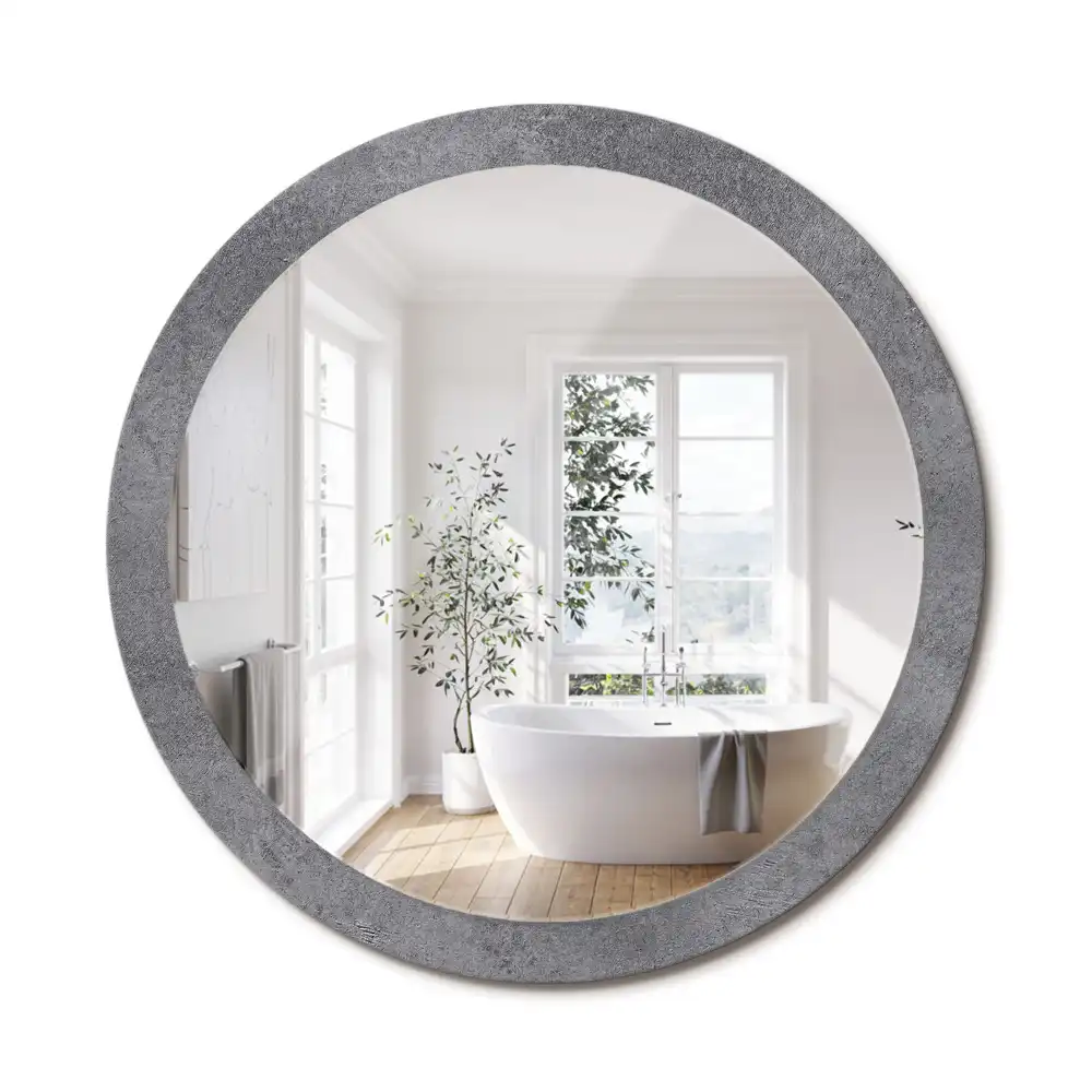 Miroir rond imprimé texture de béton