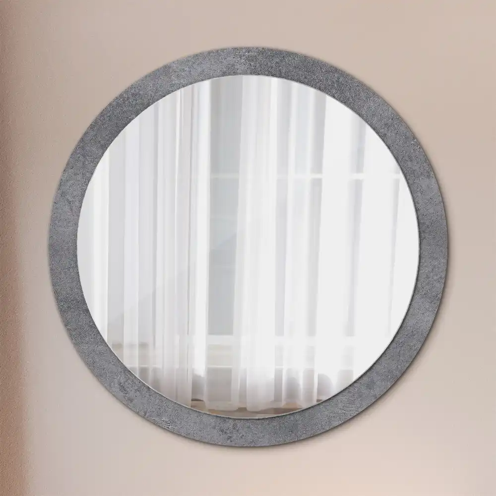 Miroir rond imprimé texture de béton