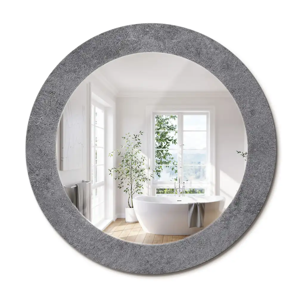 Miroir rond imprimé texture de béton