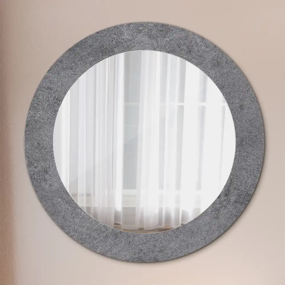 Miroir rond imprimé texture de béton
