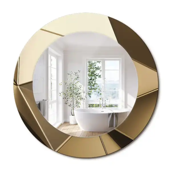 Miroir rond imprimé abstraction moderne