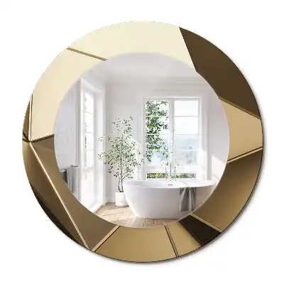 Miroir rond imprimé abstraction moderne