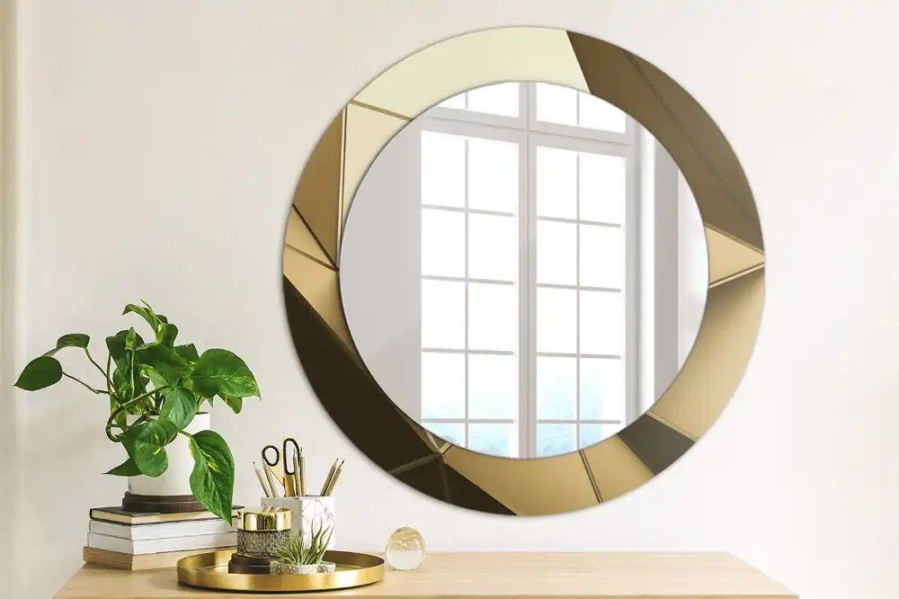 Miroir rond imprimé abstraction moderne