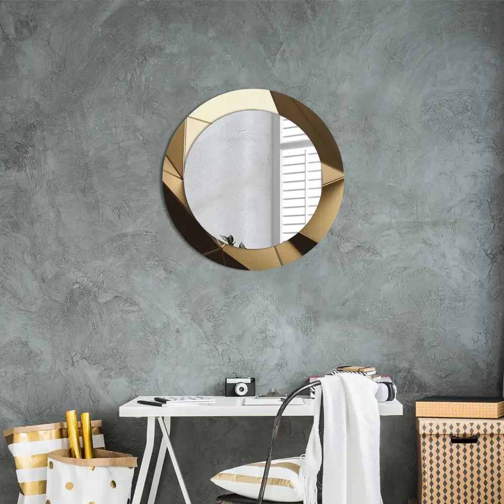 Miroir rond imprimé abstraction moderne
