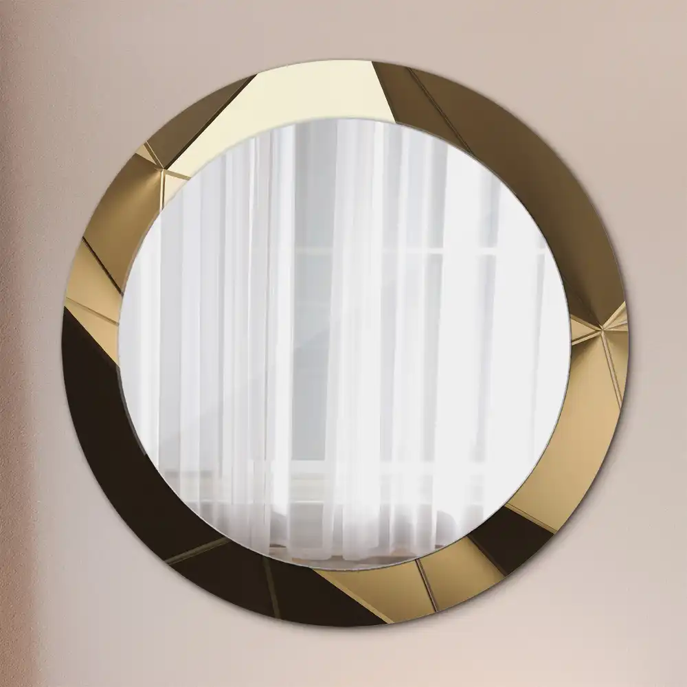 Miroir rond imprimé abstraction moderne