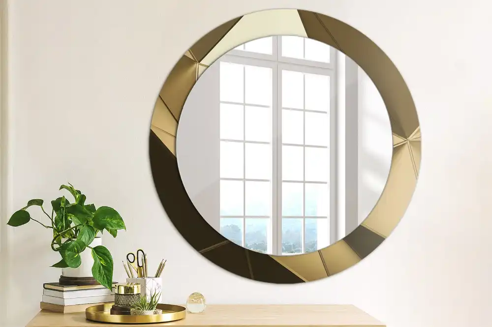 Miroir rond imprimé abstraction moderne
