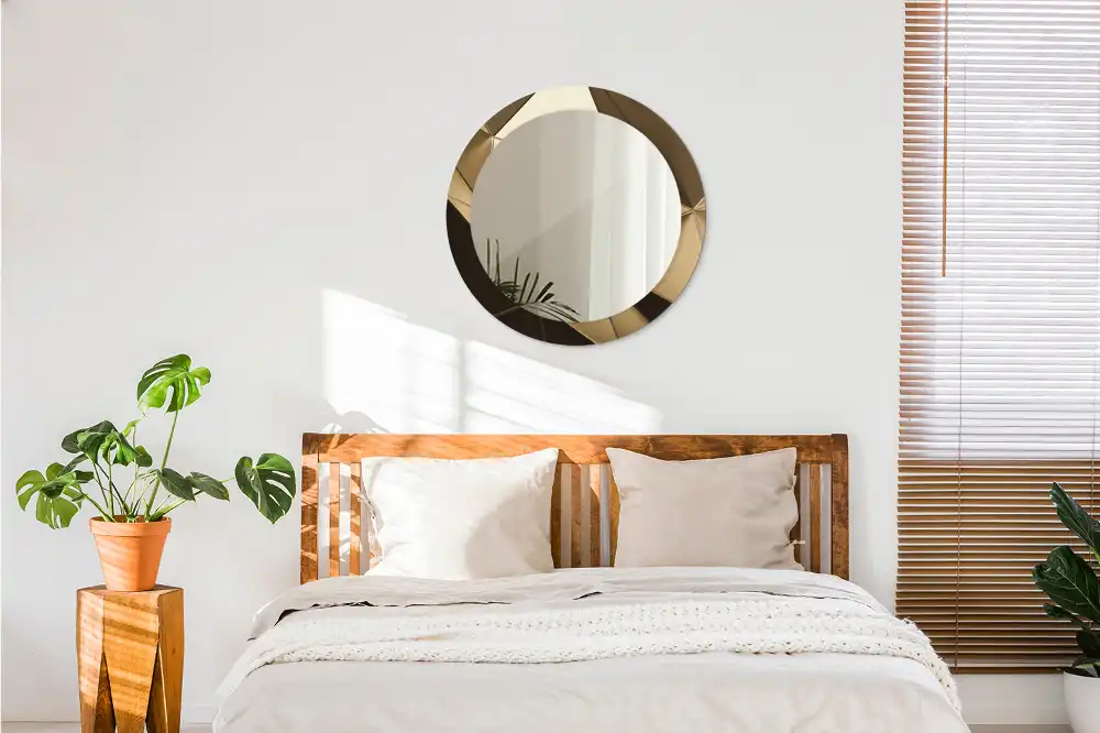 Miroir rond imprimé abstraction moderne