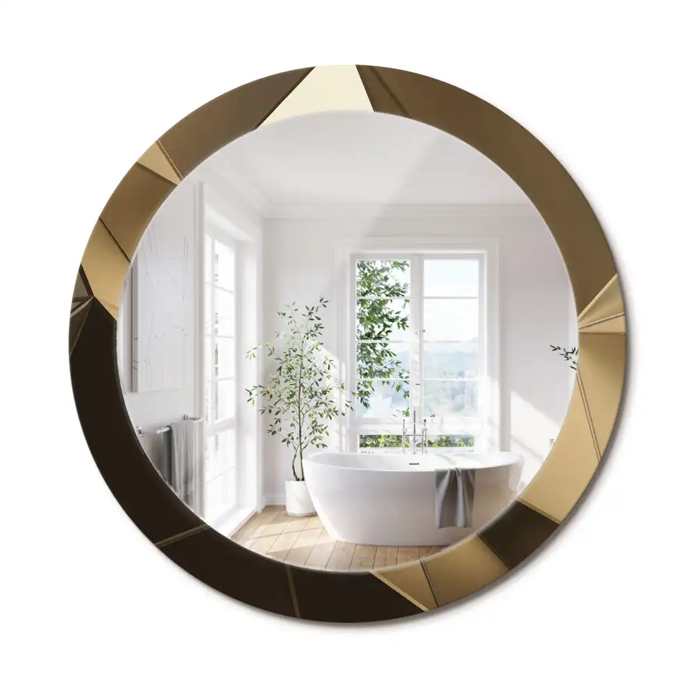 Miroir rond imprimé abstraction moderne