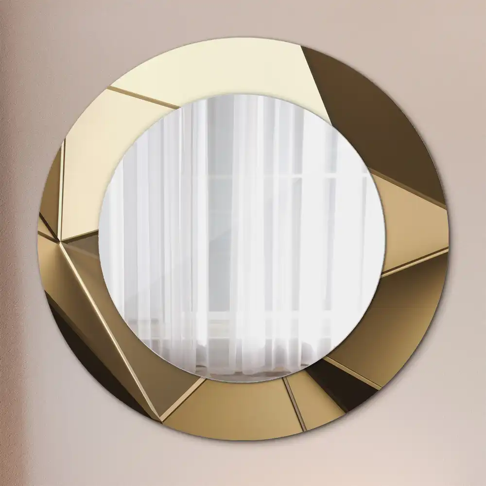 Miroir rond imprimé abstraction moderne