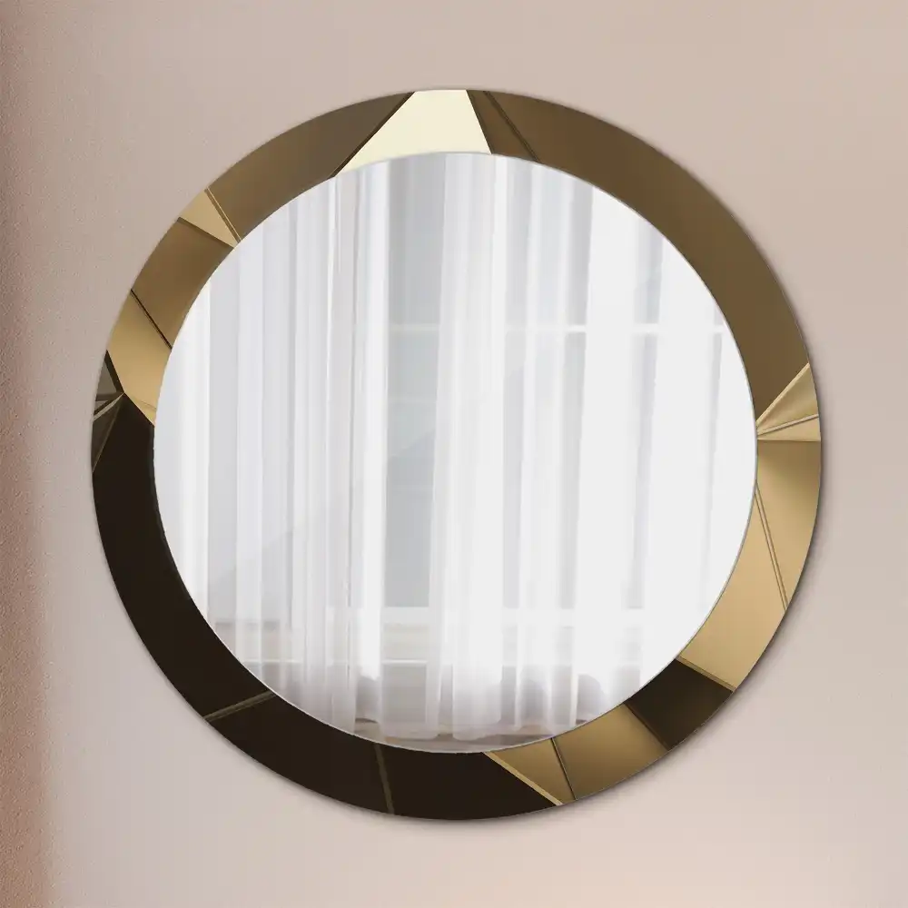Miroir rond imprimé abstraction moderne