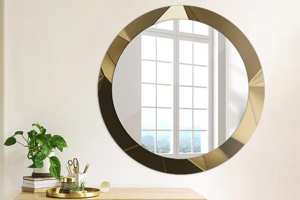 Miroir rond imprimé abstraction moderne