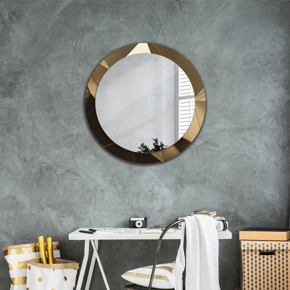 Miroir rond imprimé abstraction moderne