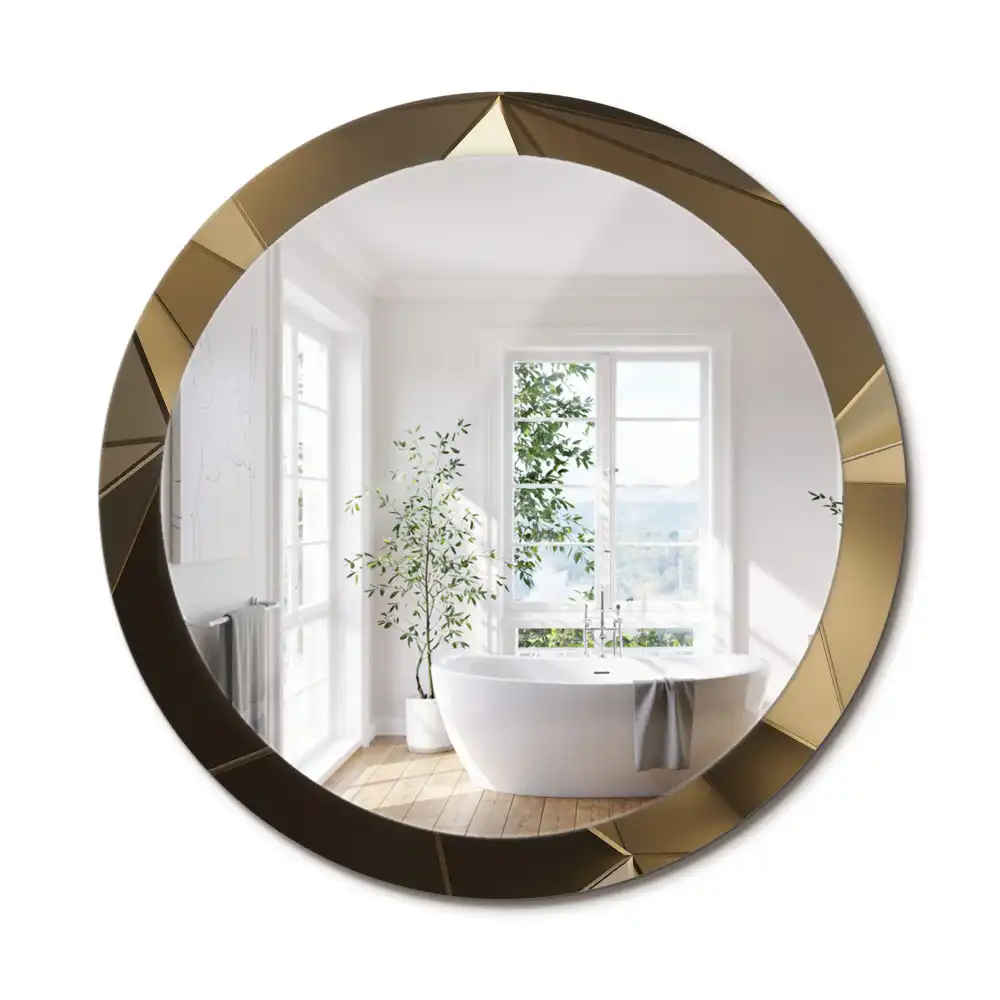Miroir rond imprimé abstraction moderne