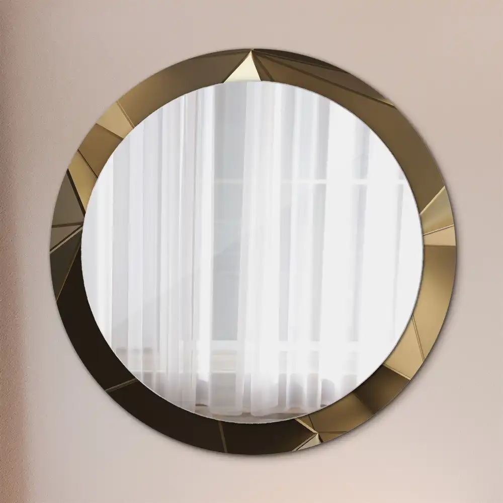 Miroir rond imprimé abstraction moderne