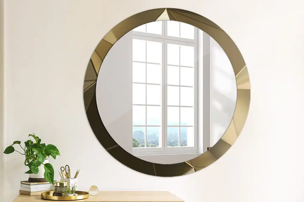 Miroir rond imprimé abstraction moderne