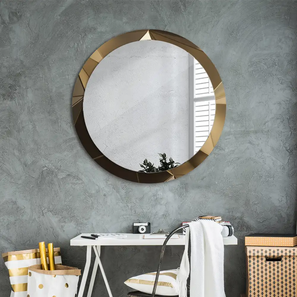 Miroir rond imprimé abstraction moderne