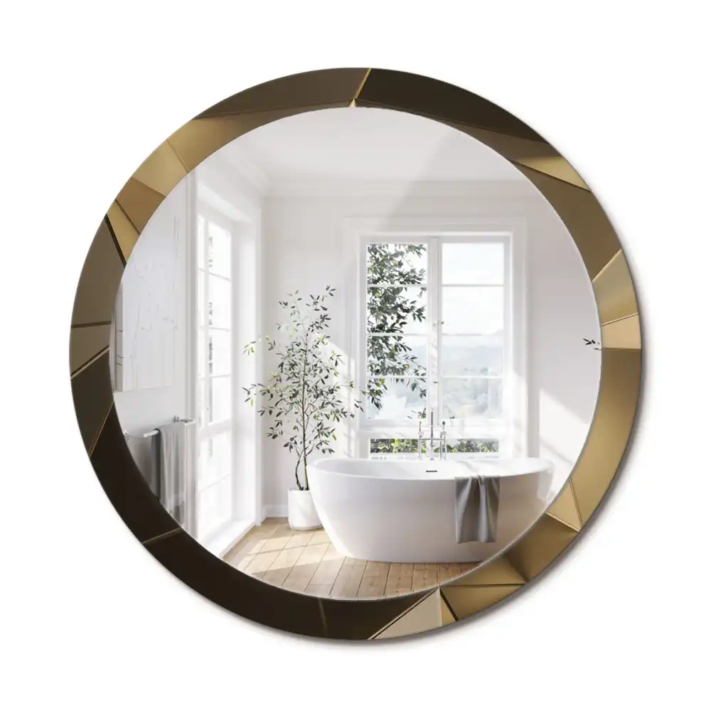 Miroir rond imprimé abstraction moderne