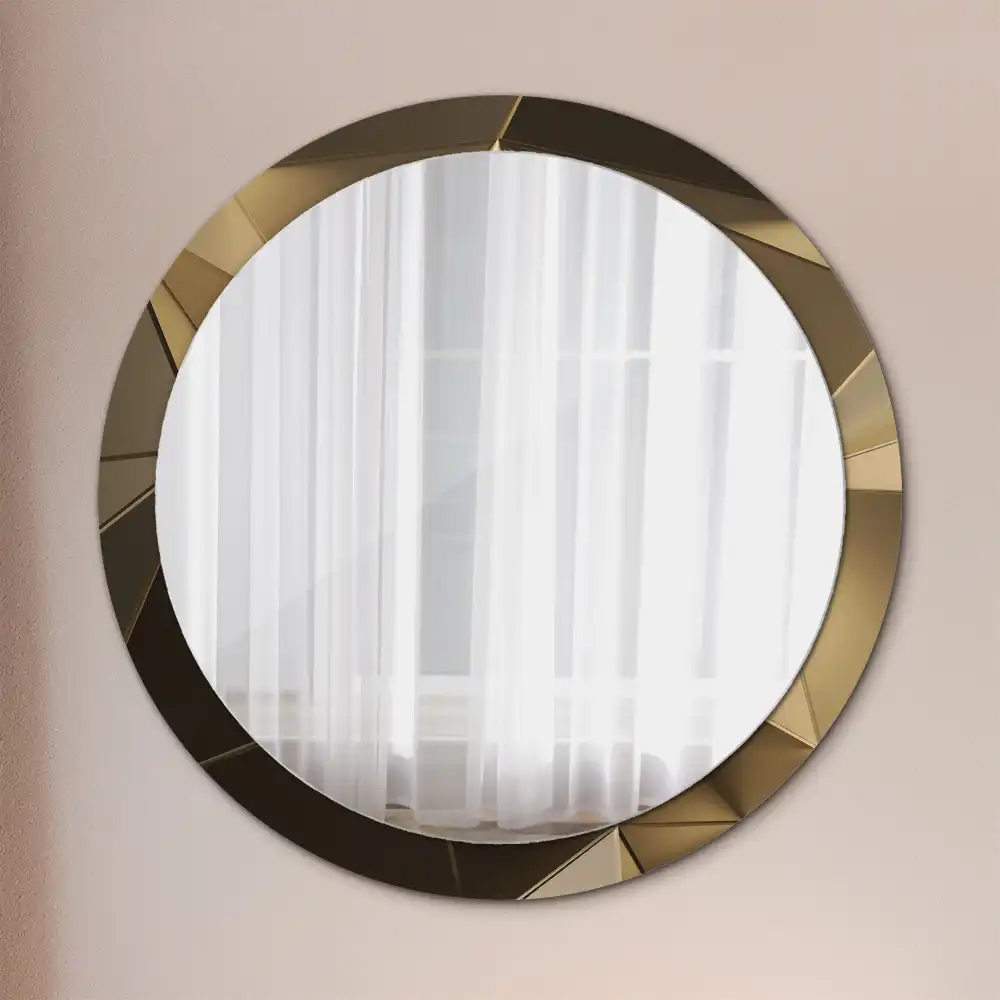 Miroir rond imprimé abstraction moderne
