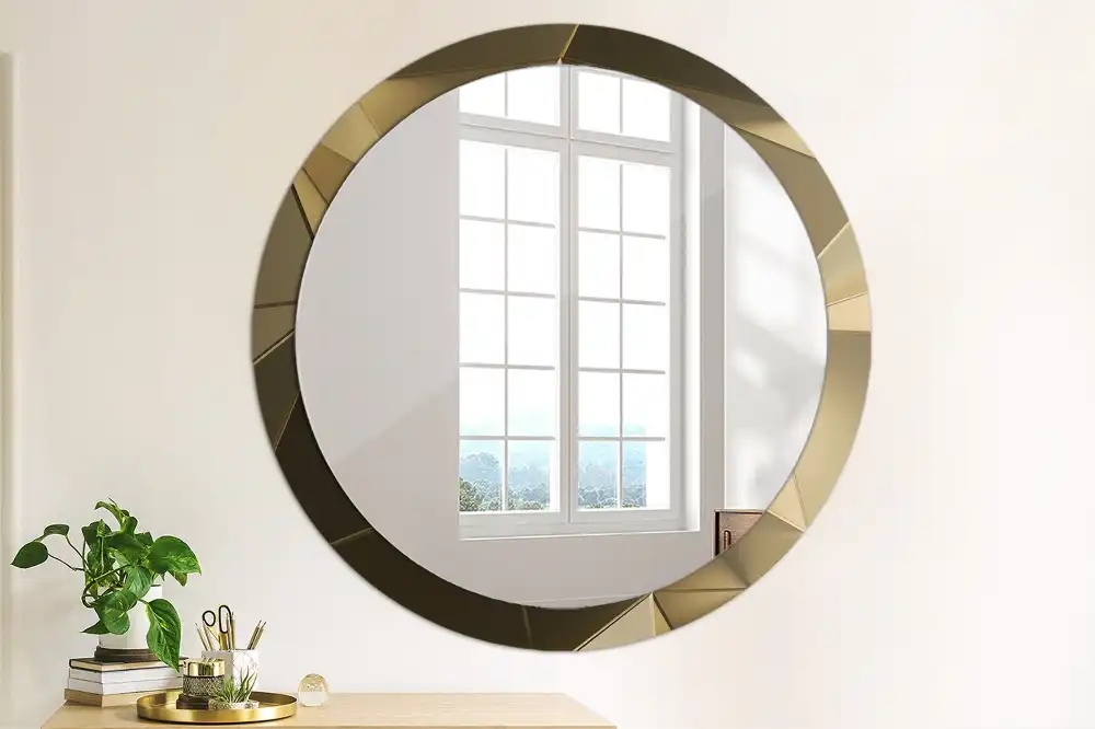 Miroir rond imprimé abstraction moderne