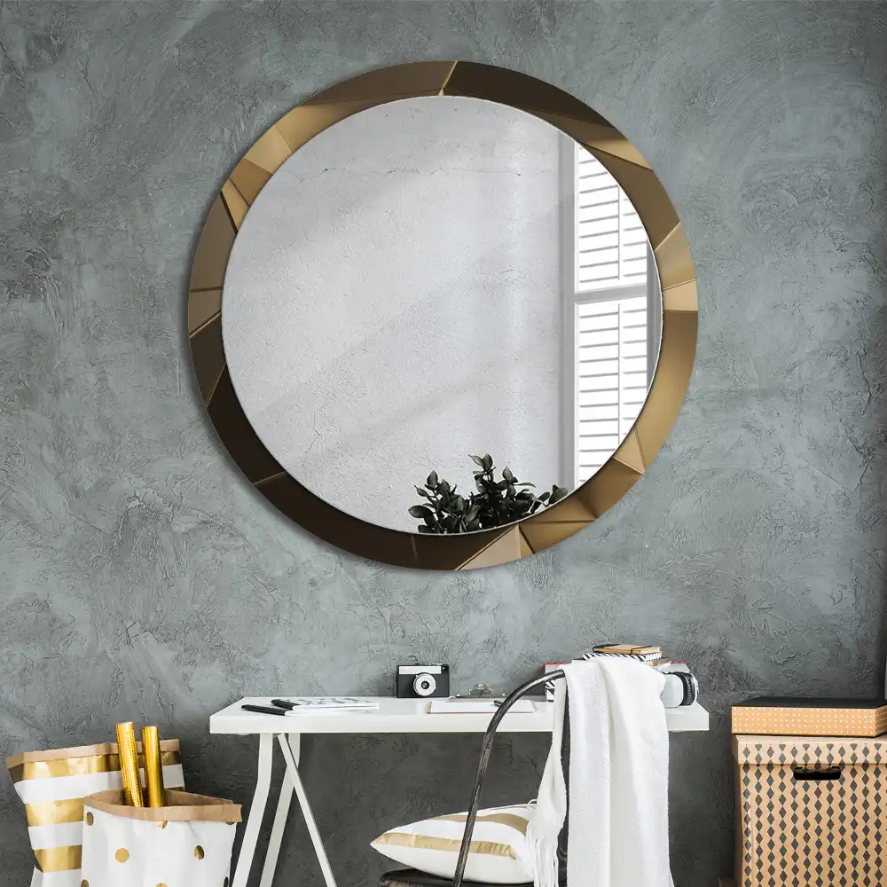 Miroir rond imprimé abstraction moderne