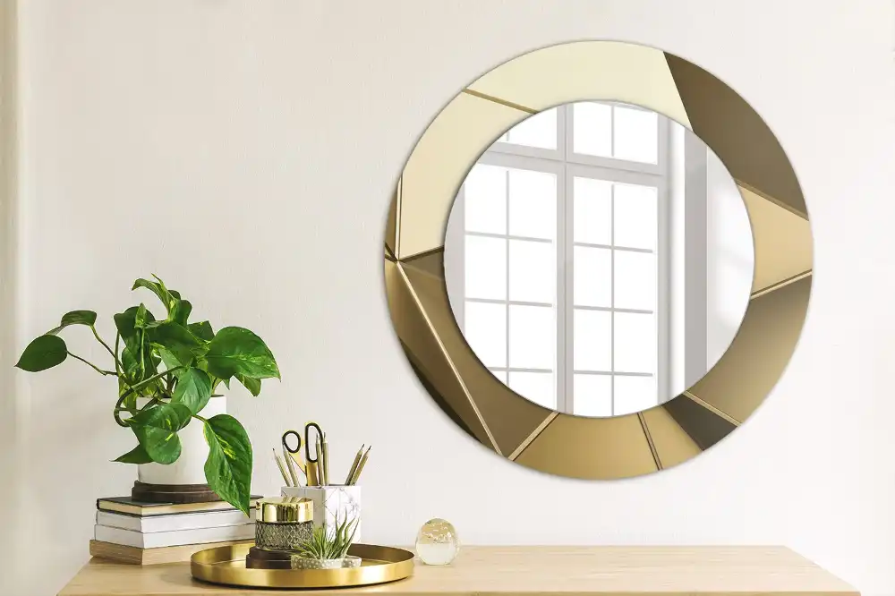 Miroir rond imprimé abstraction moderne