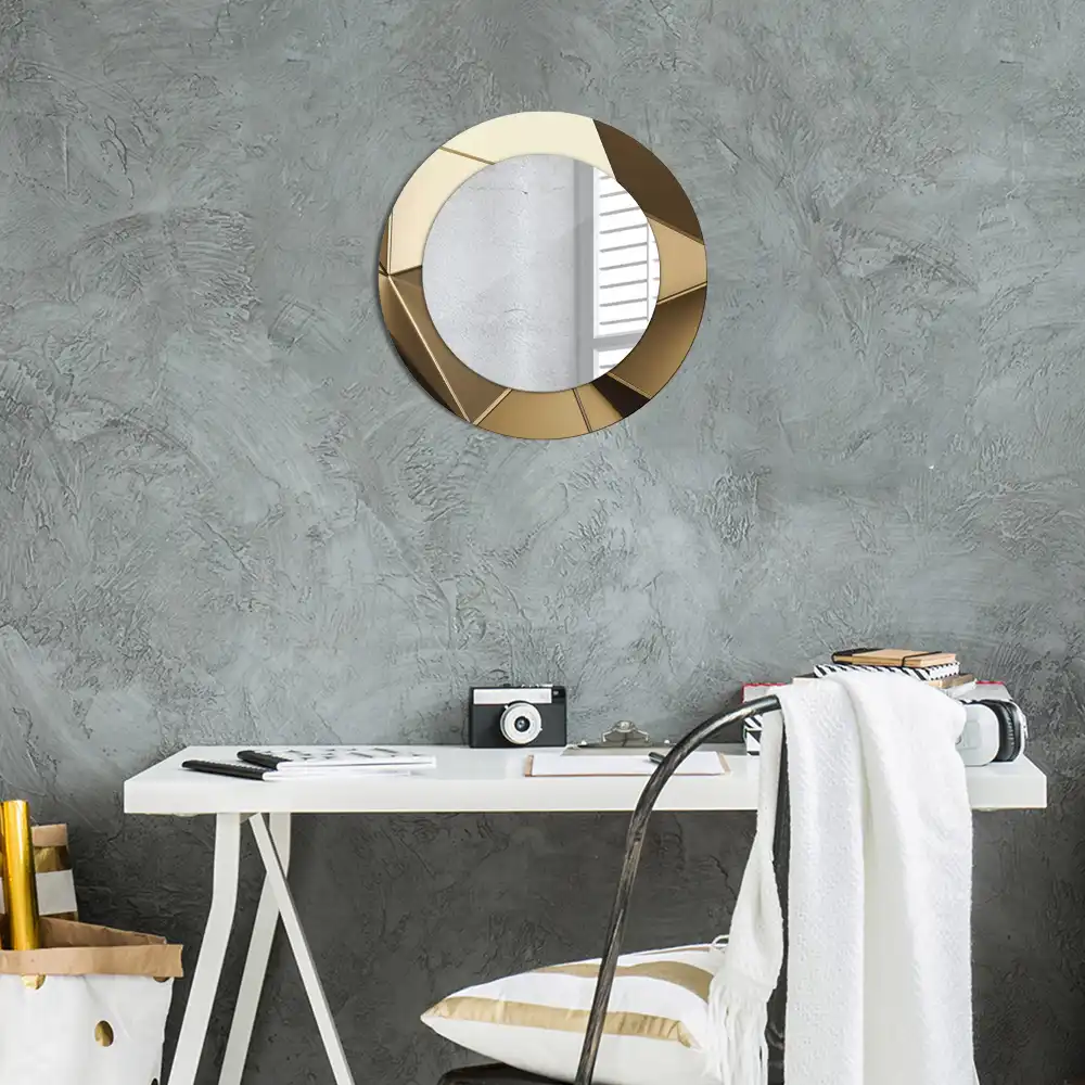 Miroir rond imprimé abstraction moderne
