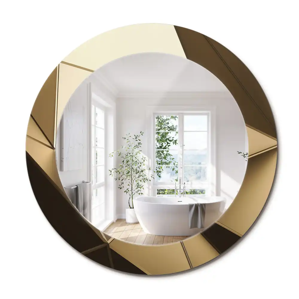 Miroir rond imprimé abstraction moderne
