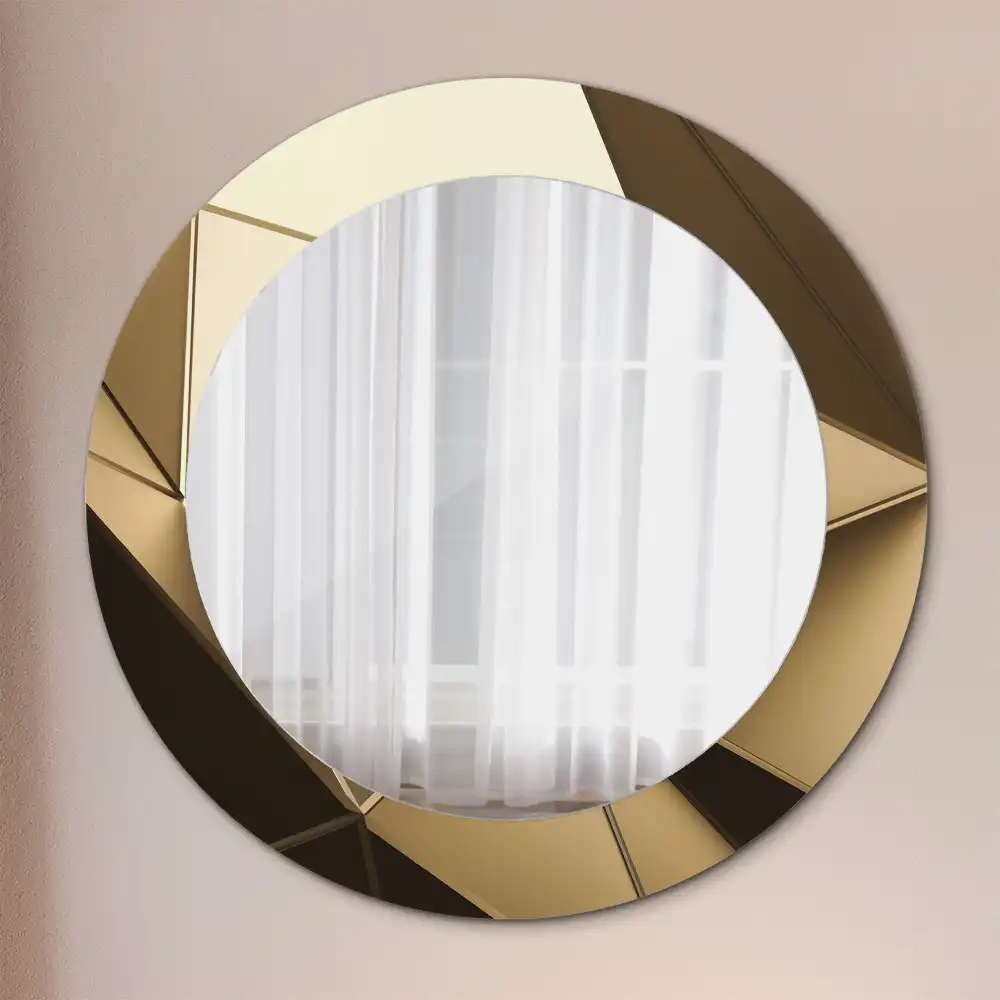 Miroir rond imprimé abstraction moderne