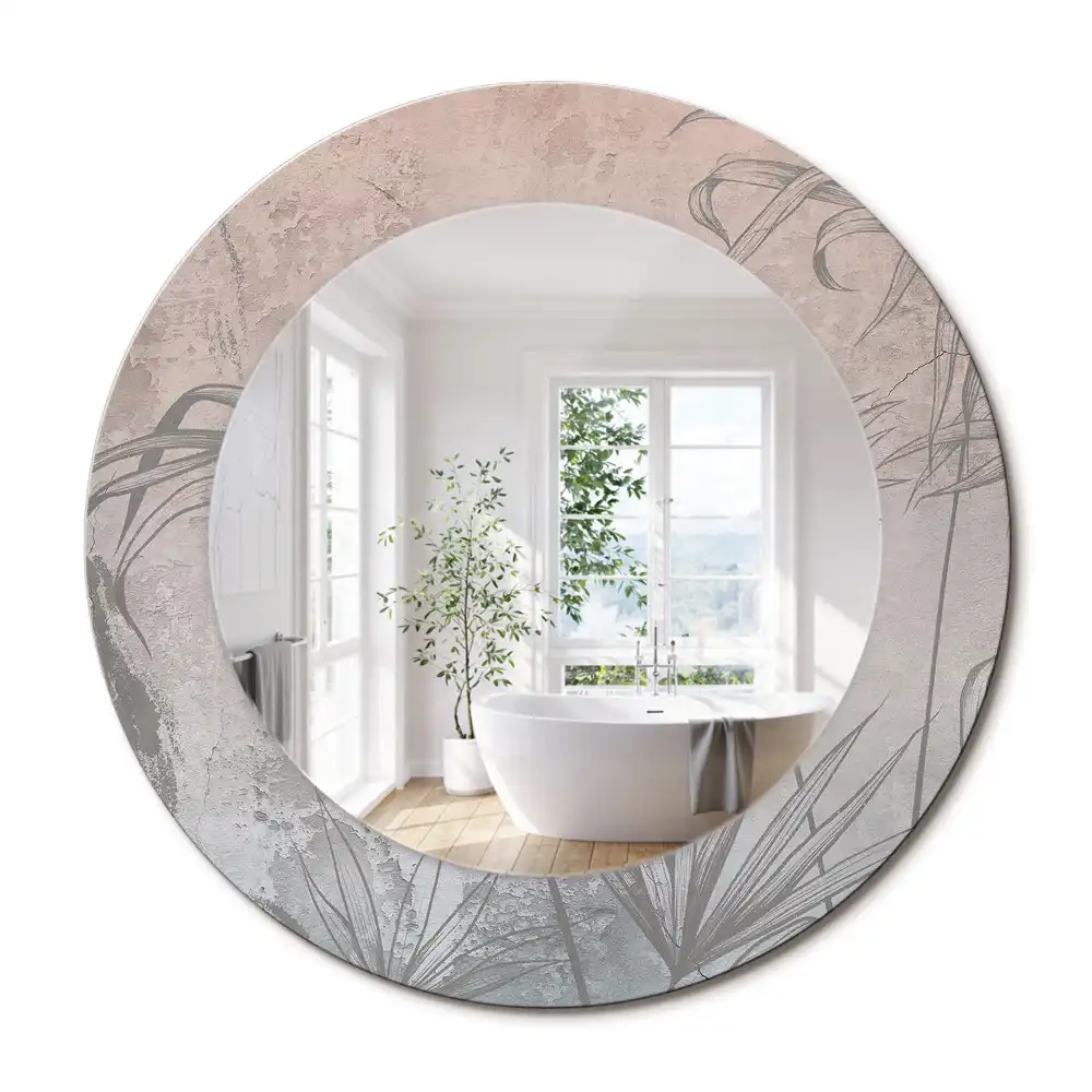 Miroir rond imprimé fleurs tropicales