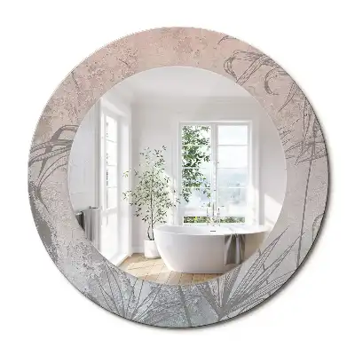 Miroir rond imprimé fleurs tropicales