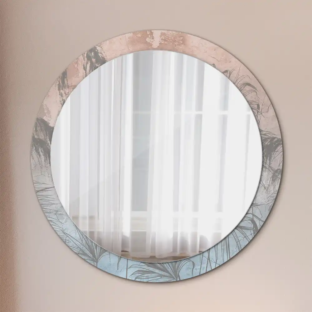 Miroir rond imprimé fleurs tropicales