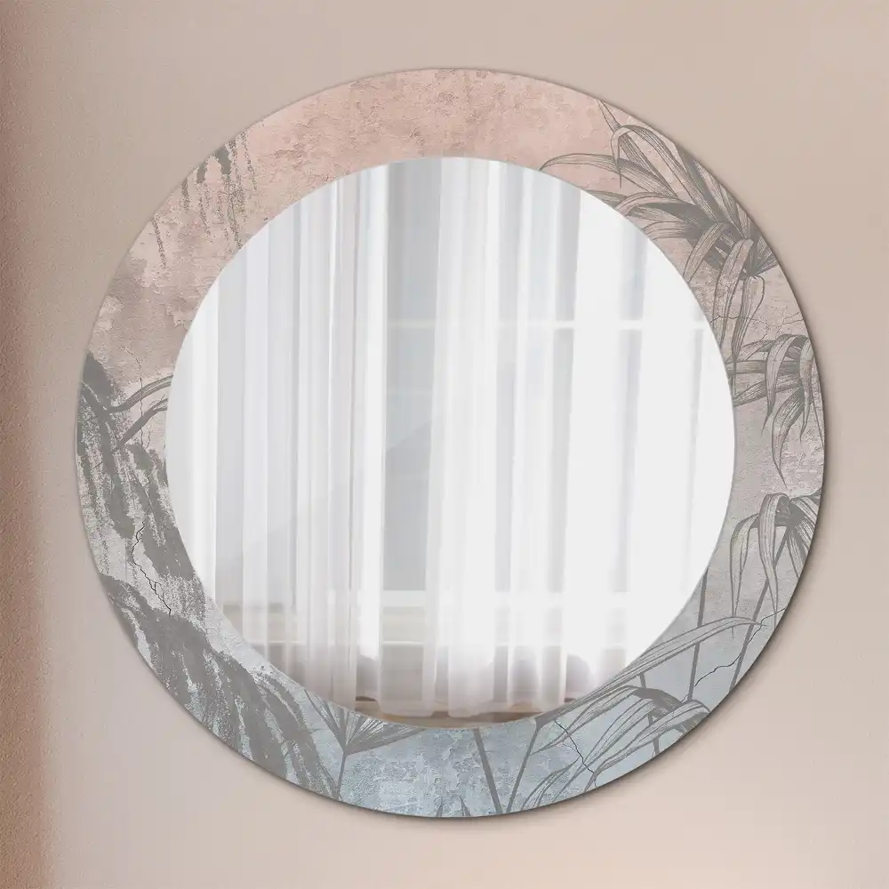 Miroir rond imprimé fleurs tropicales