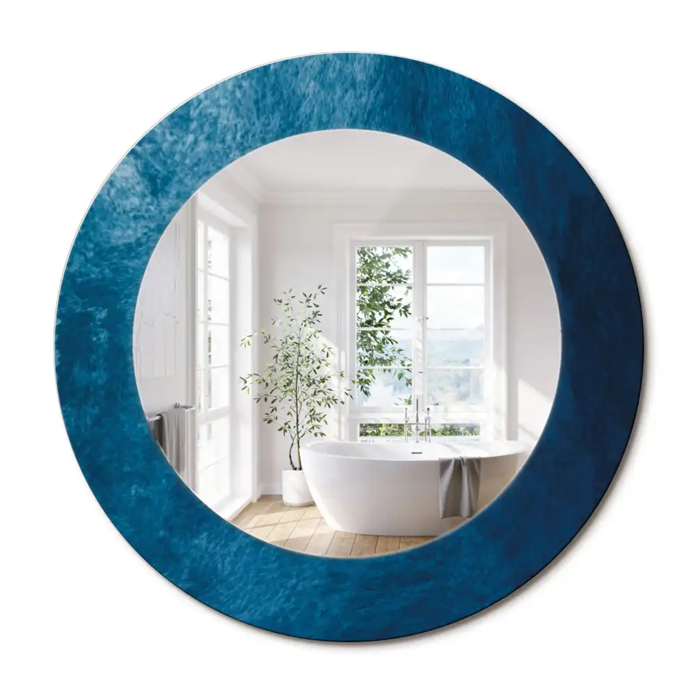 Miroir rond avec décoration art abstrait
